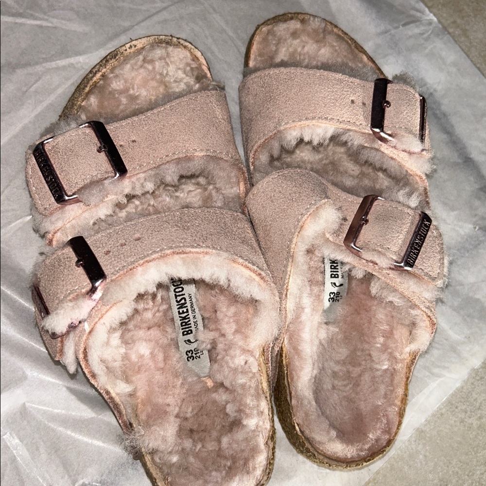 Birkenstock Kids Blush Fuzzy Slippers
